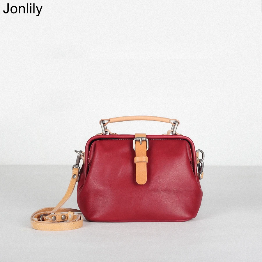 

Jonlily, Женская винтажная сумка из натуральной кожи, женская элегантная сумка через плечо, сумка через плечо, повседневная Сумочка, кошелек-KG233