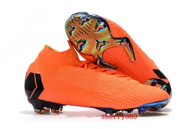 6 Супертонкие VI 360, элитные, FG KJ 6 XII 12 CR7, Ronaldo Neymar, мужские, женские, мальчики, высокие футбольные бутсы, бутсы, американские размеры 4-11 - Цвет: 6
