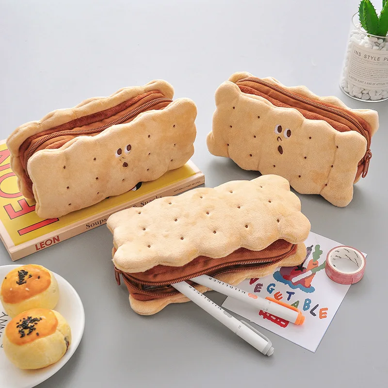 Simulation sandwich biscuits cute pencil case School pencil 