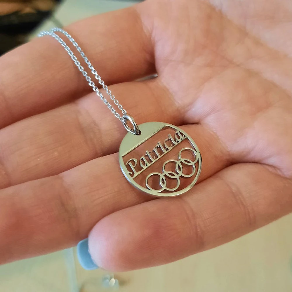 

Tangula Customized Name Necklace Personalized Stainless Steel Pendant for Him Who Loves Sports Spirit