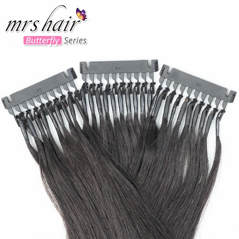 MrsHair 100% машина для наращивания человеческих волос Remy 6D 1 поколение наращивание #2 1B