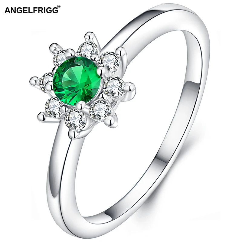 Женские обручальные кольца ANGELFRIGG модные серебристого цвета с фианитами подарок