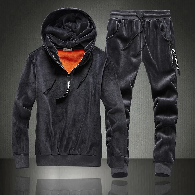 TZ213 Gray Мужской спортивный костюм для фитнеса, модные комплекты спортивной одежды, Весенняя мужская повседневная одежда, 2 шт, толстовка+ спортивные штаны, верхняя одежда, спортивный костюм для мужчин - Цвет: TZ213 Gray