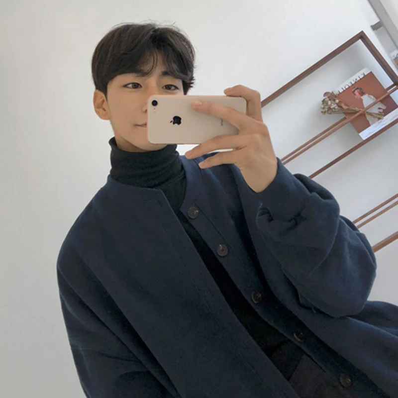 

Мужской бархатный свитер, новый свободный плотный корейский Кардиган, повседневная простая трендовая Теплая мужская одежда для зимы