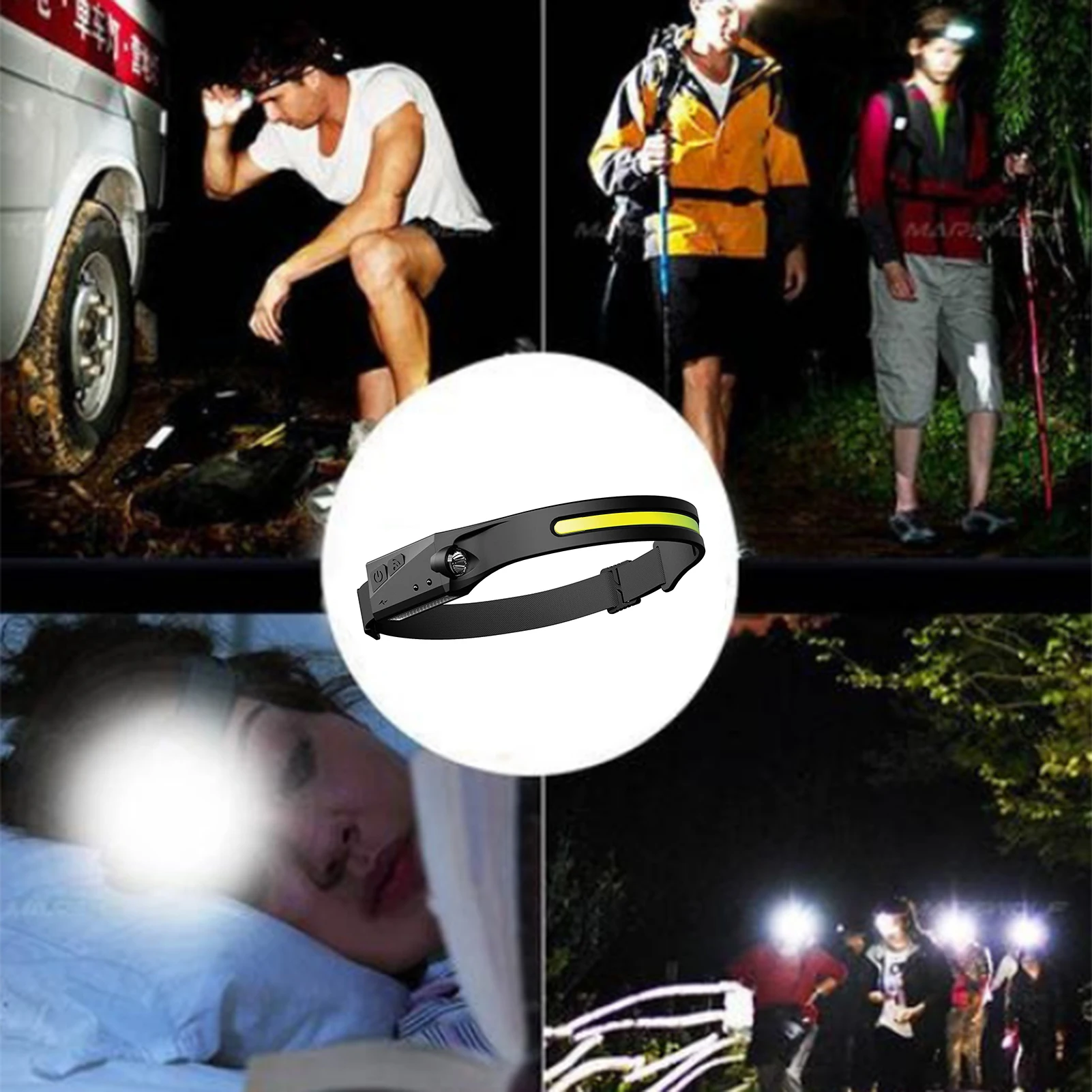 

Outdoor Hiking Camping Waterproof Headlight USB Charging Headlamp Waterproof Outdoor Headlight