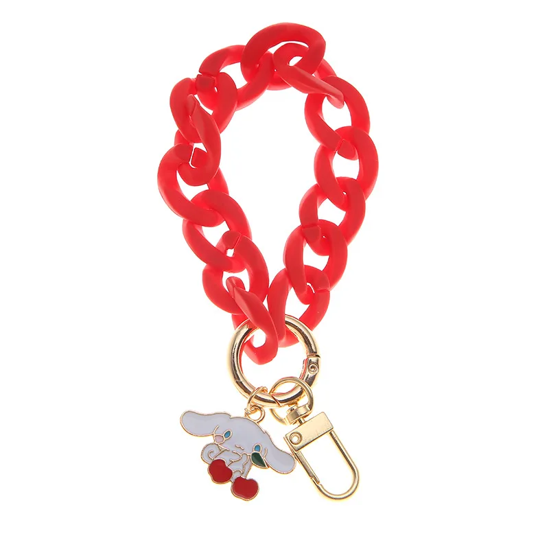 

Cute Cartoon Acrylic Chain Keychain For AirPods Earphone Pendant Keychain For huawei xiaomi Samsung Earphone Pearl Accessories