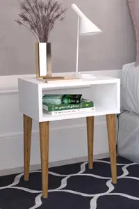 Image for Retro Bedside Dresser White 