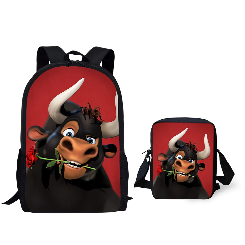 HaoYun Children's Backpack Set Feridinand Prints Pattern Kids School Bags Anime 3PC/Set Students Book-Bags Mochila Rucksack