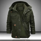 Куртка-бомбер мужская зимняя флисовая с капюшоном и несколькими карманами, размеры до 5XL, 2021