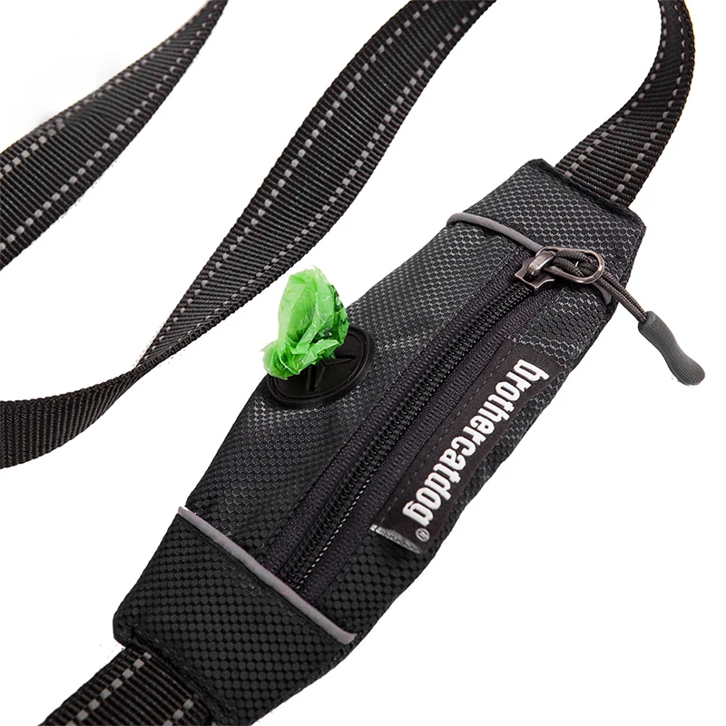 Светоотражающий Поводок для собак с карманом мусора нейлоновая поводок прогулок