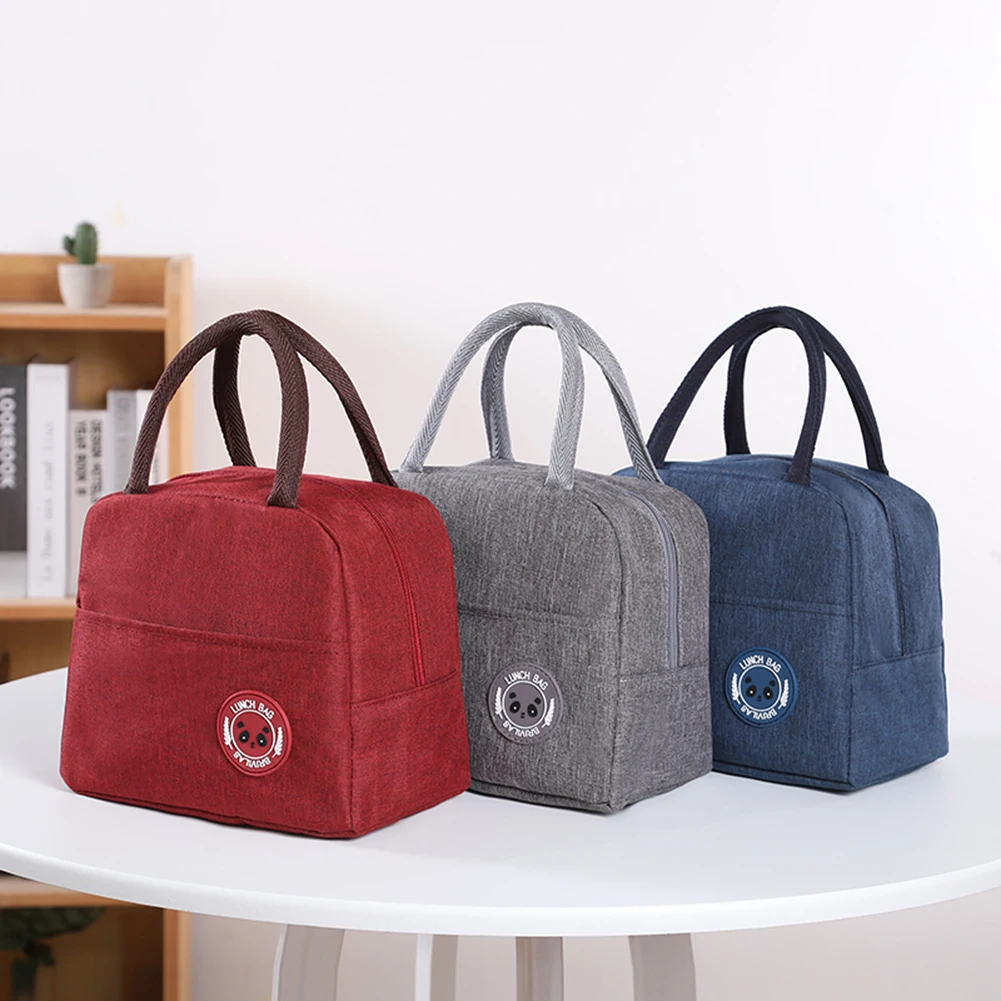 

Portable Patch Lunch Bag Waterproof Oxford Cloth Thermal Insulated Bento Case Tote Cooler Food School Storage Container Handbag