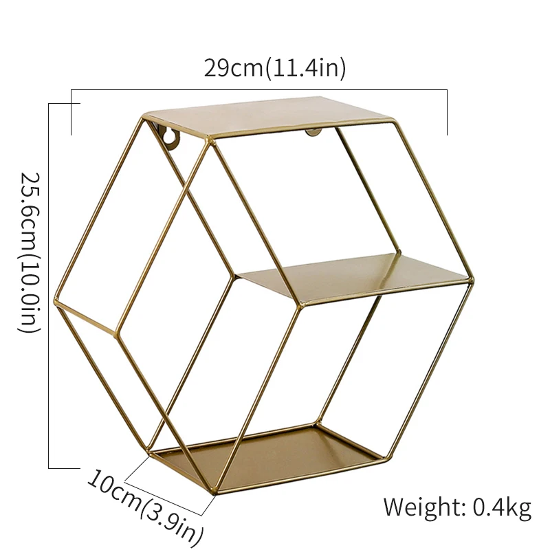 

Modern Simple Hexagonal Wall Storage Rack Living Room Desktop Decor Shelf Hanging Wall Storage Rack Home Decoration Accessories