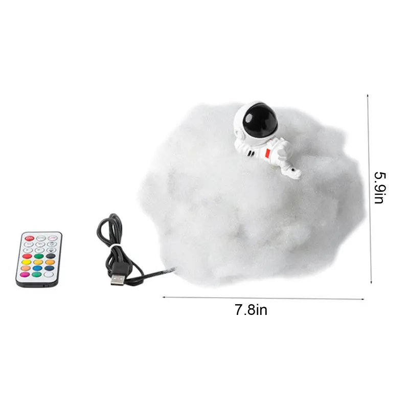

Special LED Colorful Clouds Astronaut Lamp With Rainbow Effect Children's Night Light Creative New Year Xmas Gift Dropshipping
