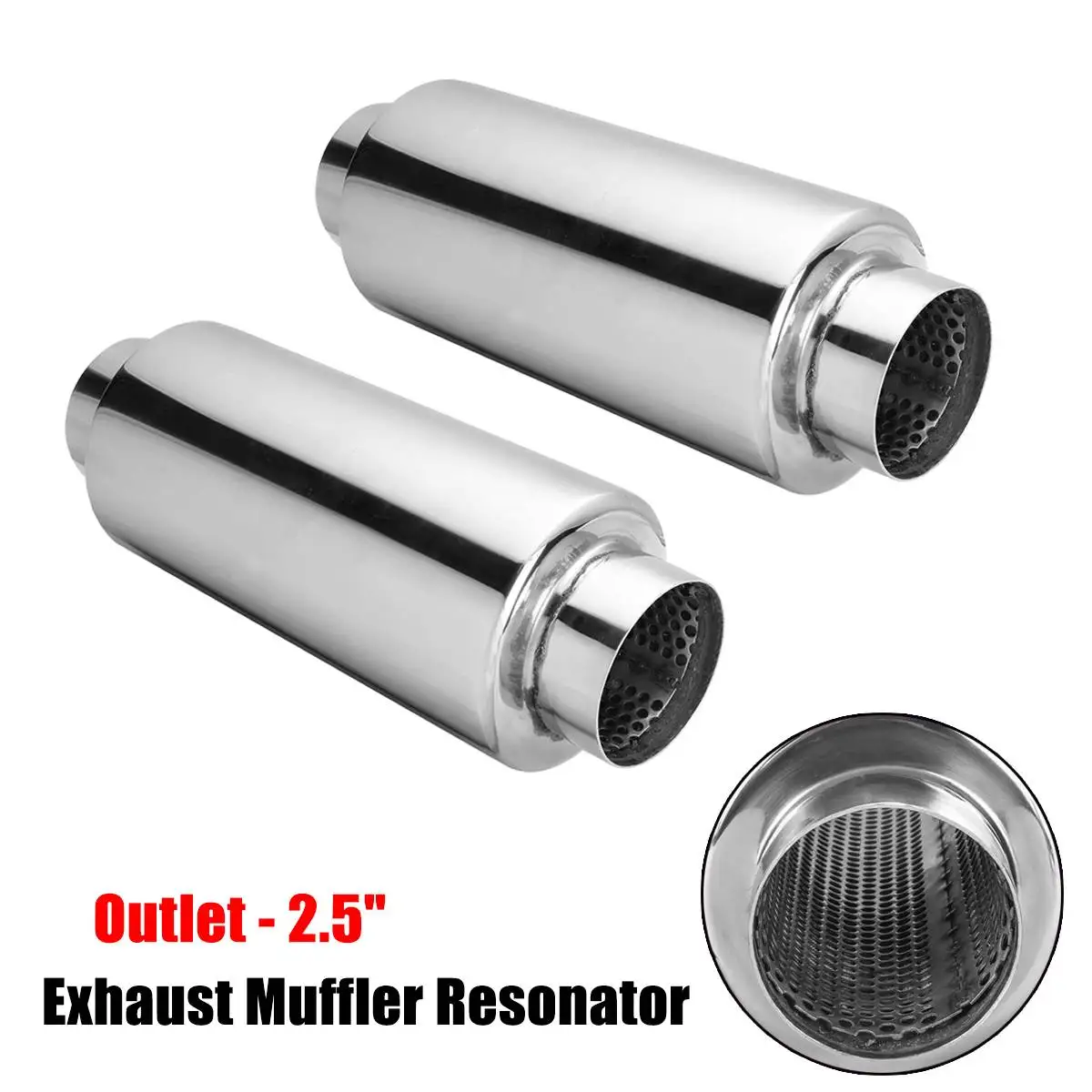 Универсальный автомобильный резонатор из нержавеющей стали 63 мм глушитель