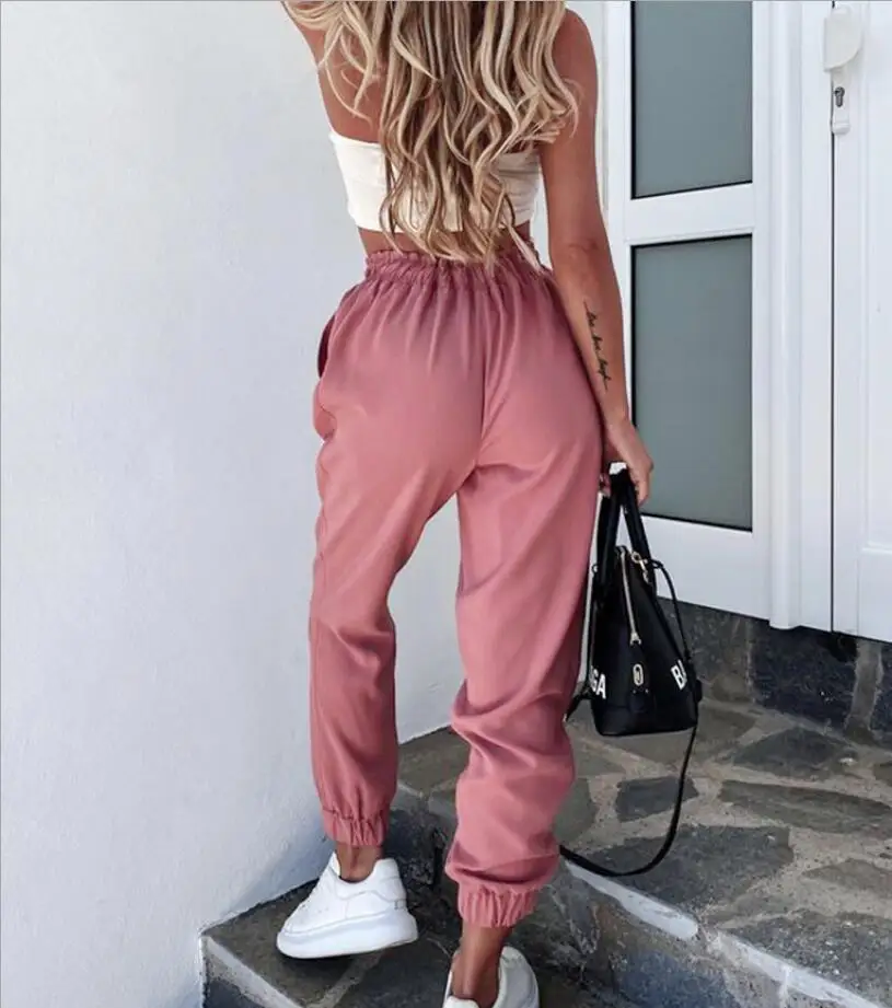 

Women Jogger Pants White Sweatpants Casual High Waist Sweatpants for women 8 color Black Loose Gym Workout Trousers 2021