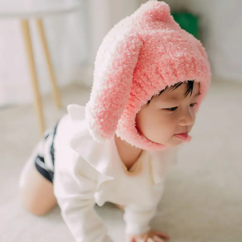 

SL-Baby Plush Knitting Hats Warm Newborn Photography Props Hat Winter Baby Accessories Beanie Cute Cap