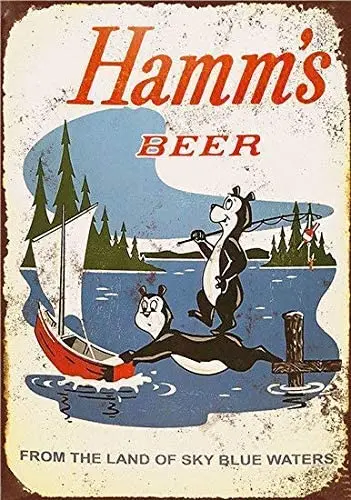

Tin Sign Hamm's Beer 12x8 Inch Wall Decor Art Funny Retro Vintage Tin Bar Sign Home Beer Metal