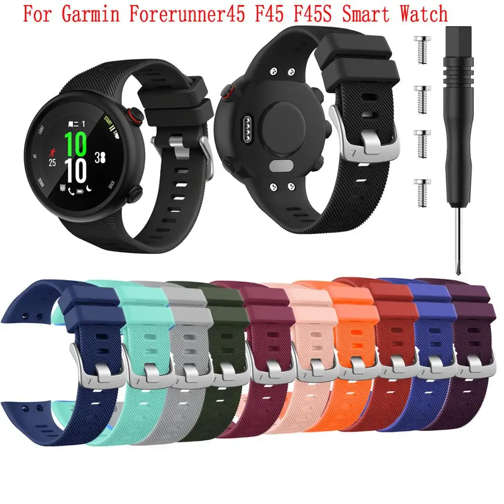 New Sports Watch Band Soft Silicone Wrist Strap For Garmin Forerunner45 F45 F45S Smart Replacement dropshipping | Наручные часы