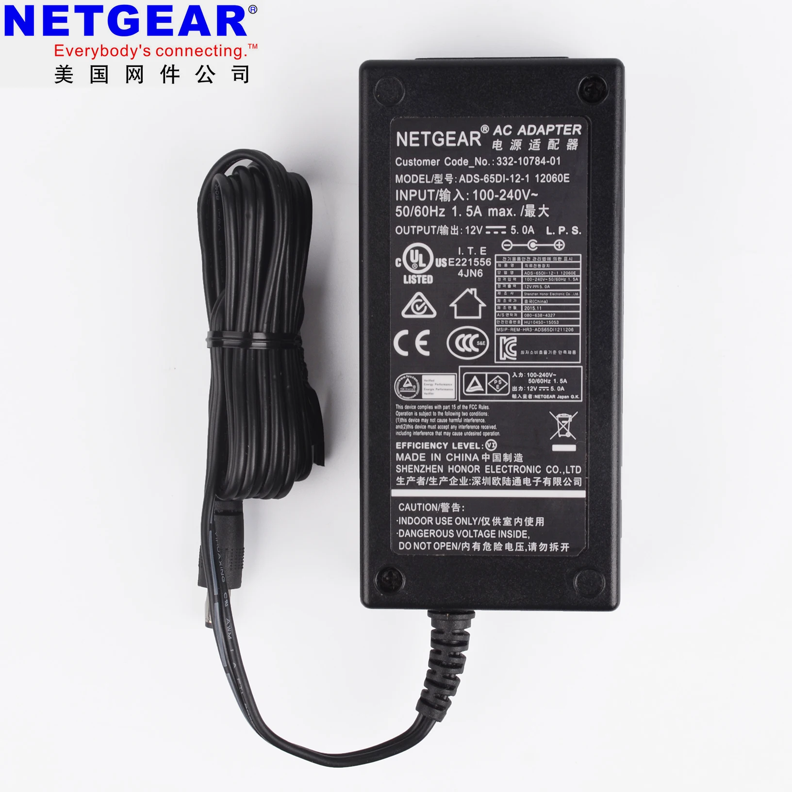 NETGEAR 12v источника питания 12V5A мощность адаптер шнур ЖК дисплей светодиодный