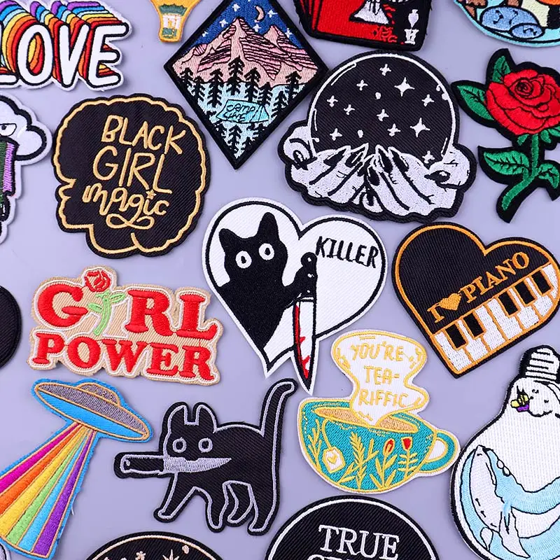 Unicorn Dog Patch Iron On Patches For Clothing Thermoadhesive DIY Hippie Clothes Stickers Applique Fusible Badge | Дом и сад