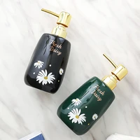 daisy flower decal ceramic soap dispenser kitchen handwash sanatizer bottle shampoo bottle bathroom accessories nordic home