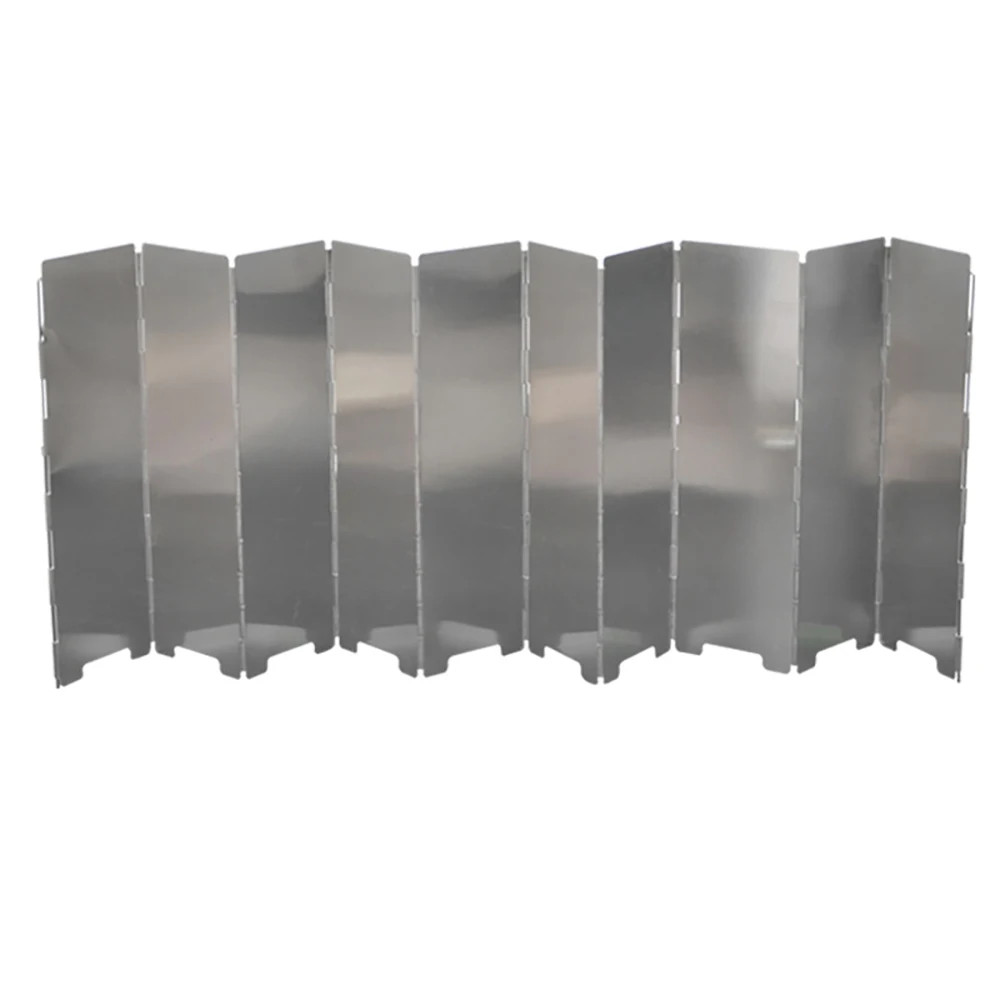 

10 Plates Outdoor Gas Stove Wind Shield Foldable Camping Cooking Burner Windproof Screen Aluminium Alloy Picnic Stove Windshield