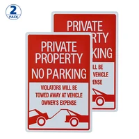 2 pack no parking sign private property sign violators will be towed sign uv printed easy to mount