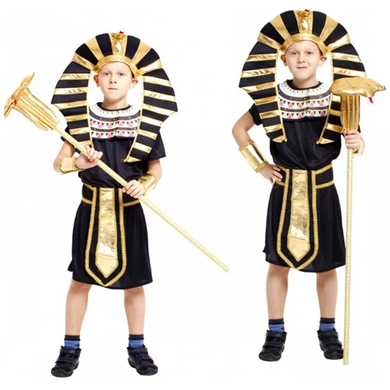 M-XL для мальчиков и детей фараон Египта детские костюмы косплея на Хэллоуин