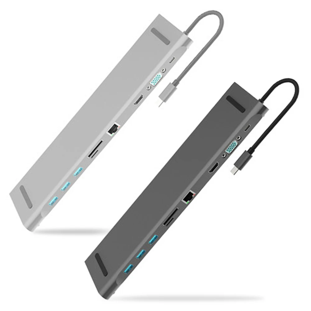 

10 In 1 Type-C Docking Station USB 3.1 To HDMI-compatible Card Reader Hub for MacBook Pro 2017 Laptop Computers