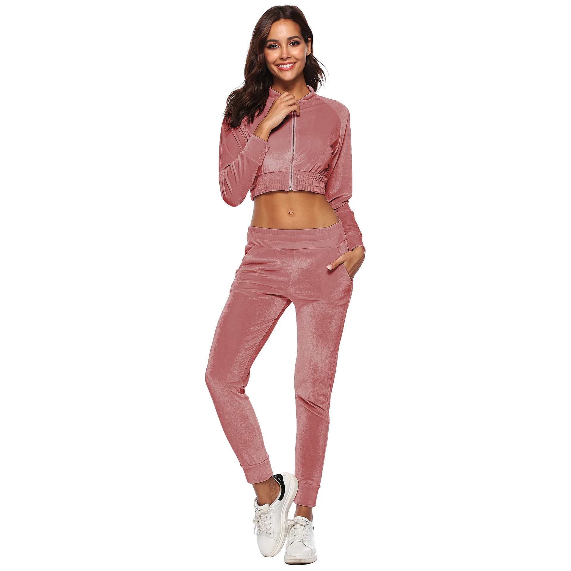 

Spring Long Sleeve 2 Piece Set Women Outfits Two-piece Gym Suit Girls Sweatsuit Female Jogger Tracksuit Solid Casual Sportswear