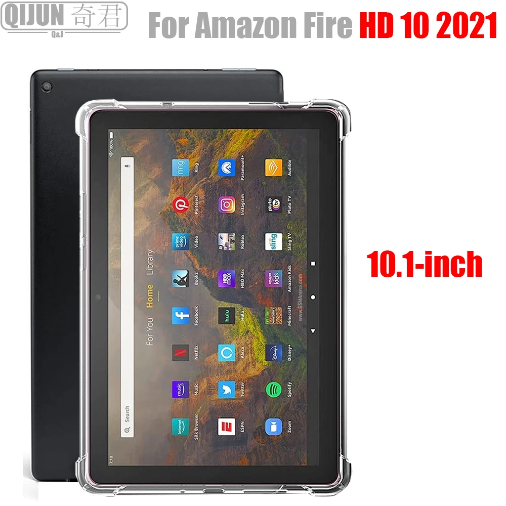 

Tablet case for Amazon Kindle Fire HD 10 2021 10.1" Silicone soft shell Airbag cover Transparent protection Ebook TPU Convenient