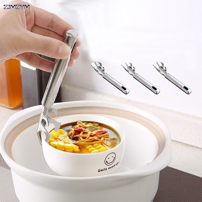 

1pc Multifunctional Stainless Steel Bowl Clip Taken Against Hot Dishes Bowl Clamp Lifting Disk Folder Creative Kitchen Tool