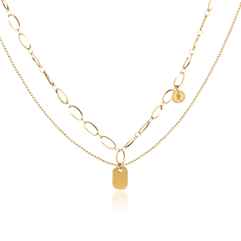 

Retro Double Layer Chain Necklace For Women Girl Layer Cool Chain Hip Hop Necklace Short Clavicle Chain Fashion Accessories
