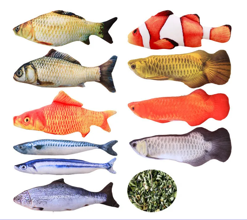 Мягкая плюшевая игрушка в форме рыбки для домашнего кота|Игрушки кошек| |