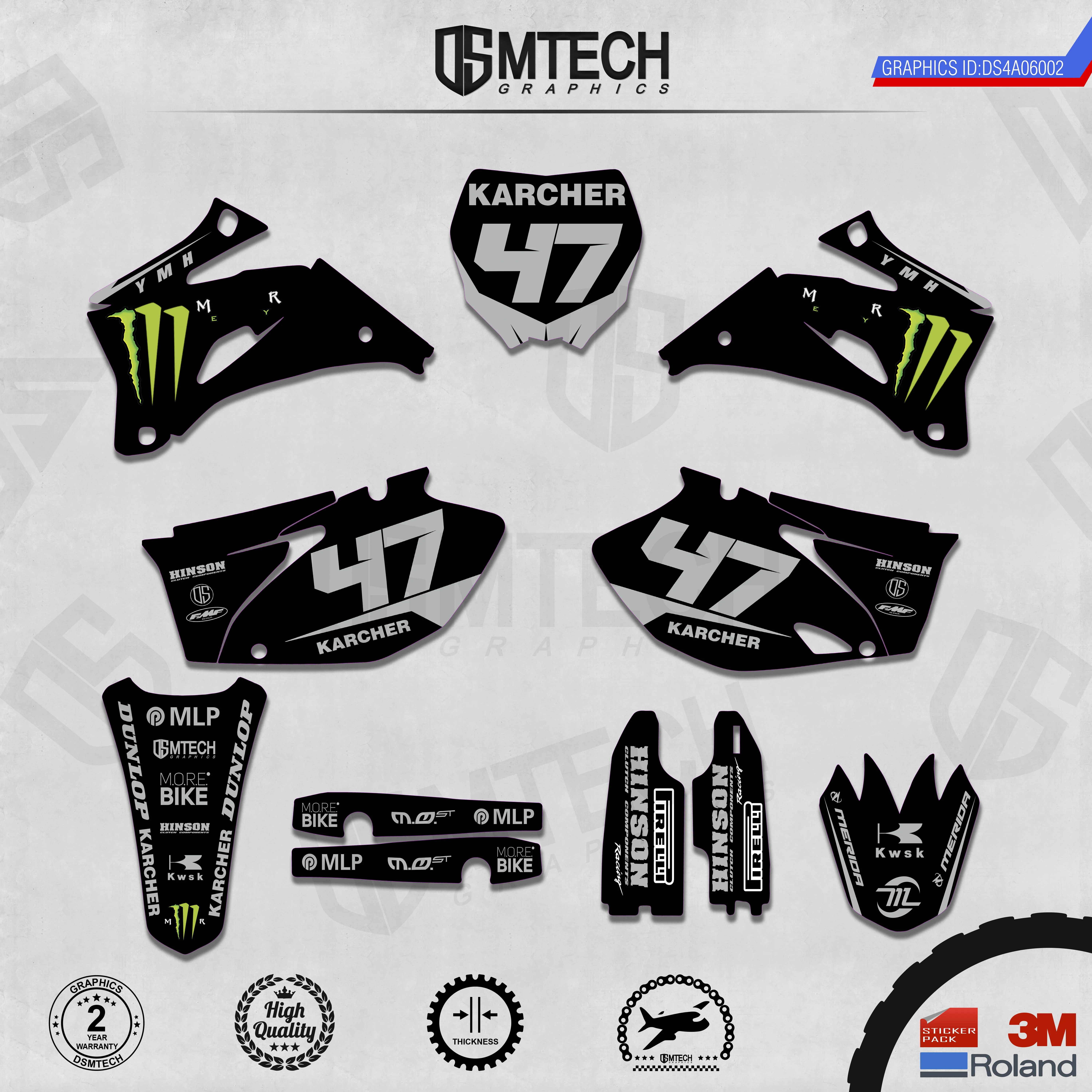 DSMTECH Customized Team Graphics Backgrounds Decals 3M Custom Stickers For  06-09 YZF250-450  07-14 WR250F  07-11WR450F  002