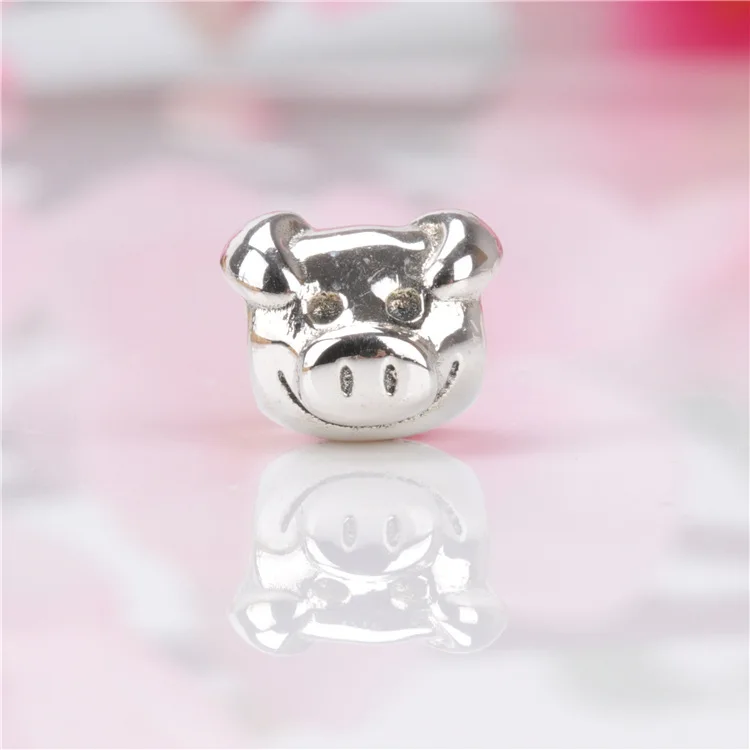 

Amas Authentic S925 sterling silver lively piggy beads Fit Original Charms Bracelet Necklace DIY Jewelry Making