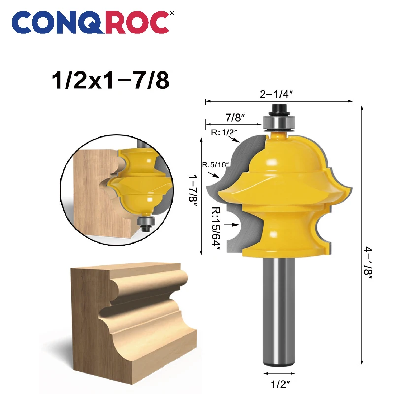 

1/2" 12.7mm Shank Multi-Profile Molding Router Bit Multiform Door Milling Cutter Woodworking Tool