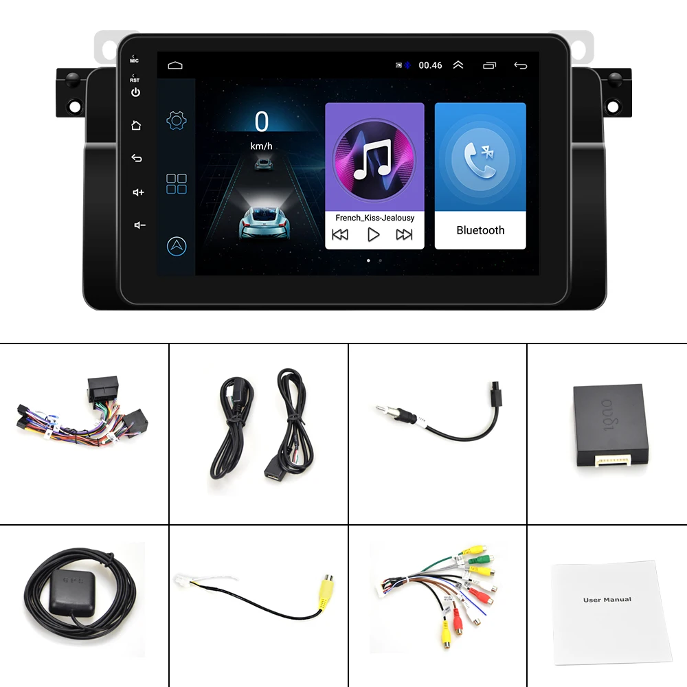 Автомагнитола Podofo 1 + 16G/2 32G мультимедийный видеоплеер на Android с GPS/WiFi/FM Bluetooth для BMW