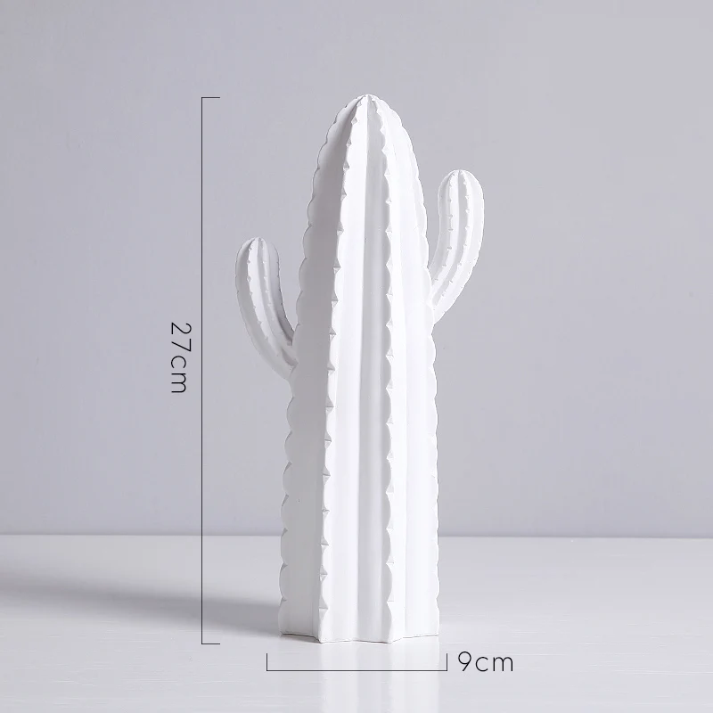 

1PC Nordic Style Golden Or White Cactus Ornament Home Decor Room Resin Cactus Figure Handmade Simulation Plant Home Decoration