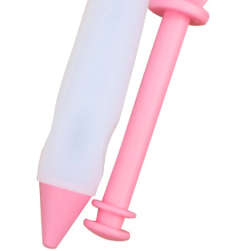 

5Pcs Silicone Baking Set Stainless Steel Egg Beater Brush Food Clip Cake Decorating Pen Pink
