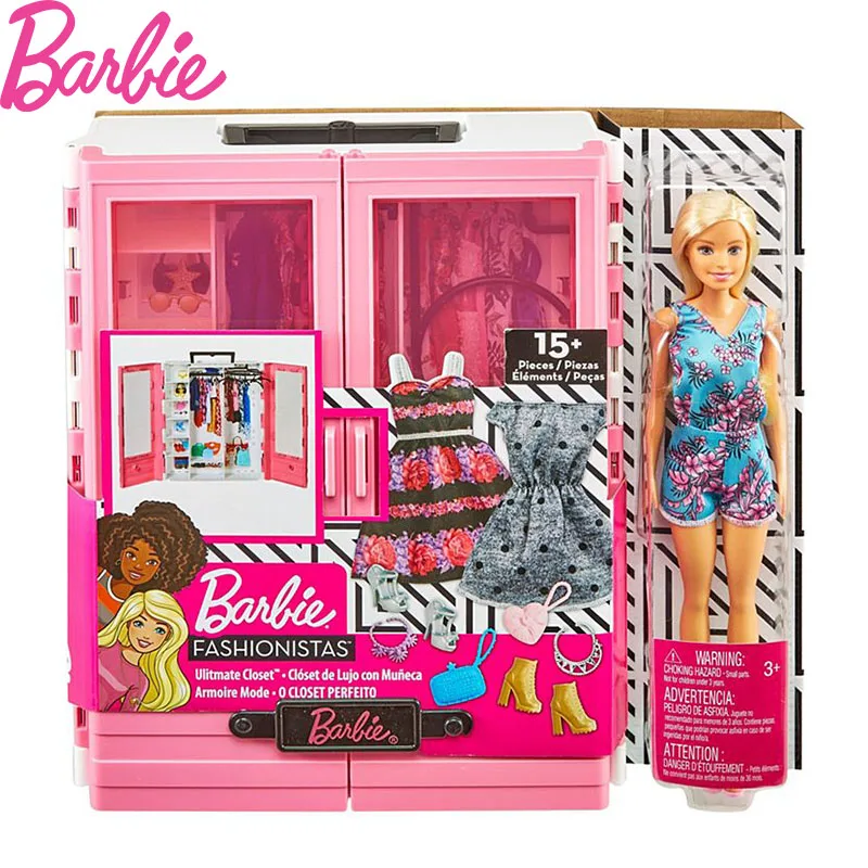 Barbie Fashionistas Ultimate Closet Portable Fashion Toy with Doll Clothing Accessories and Hangars Gifts for Children