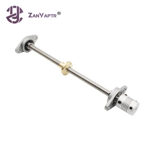 Ходовой винт T8 8 мм, латунная Медная гайка, кронштейн подшипника KFL08, гибкая муфта, 1 комплект, 100200250300350400500 мм для 3D-принтера и ЧПУ