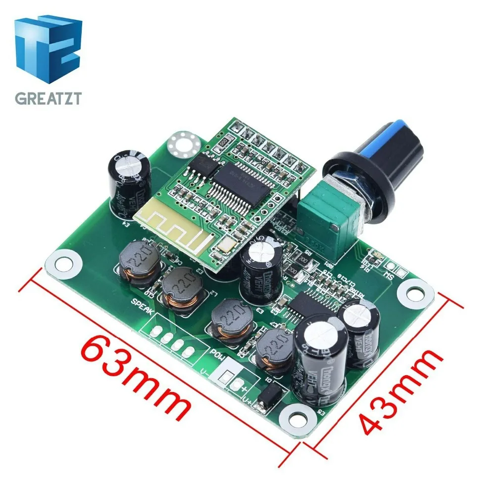Bluetooth 4,2 TPA3110 30 Вт+ 30 Вт Цифровой стерео аудио Мощность модуль усилителя 12 V-24 V автомобиль для USB Динамик, Портативный Динамик