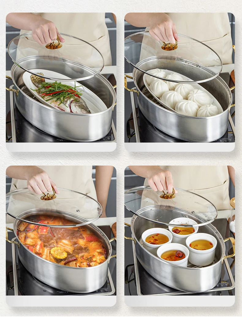 Кухонная утварь из нержавеющей стали большая Паровая плита многоцелевой