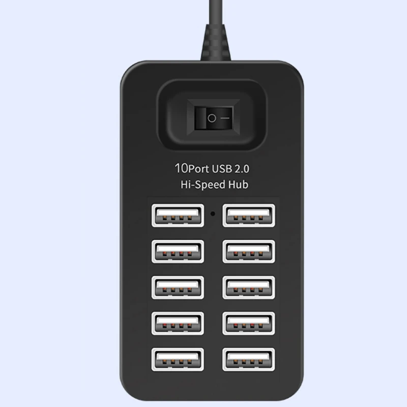 10 портов USB 2 0 концентратор разветвитель Расширение высокоскоростной удлинитель