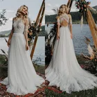 Женское винтажное платье с кисточками, Пляжное свадебное платье с рукавами, вязаное кружевом крючком, в стиле бохо, для загородного сада, для невесты, 2021