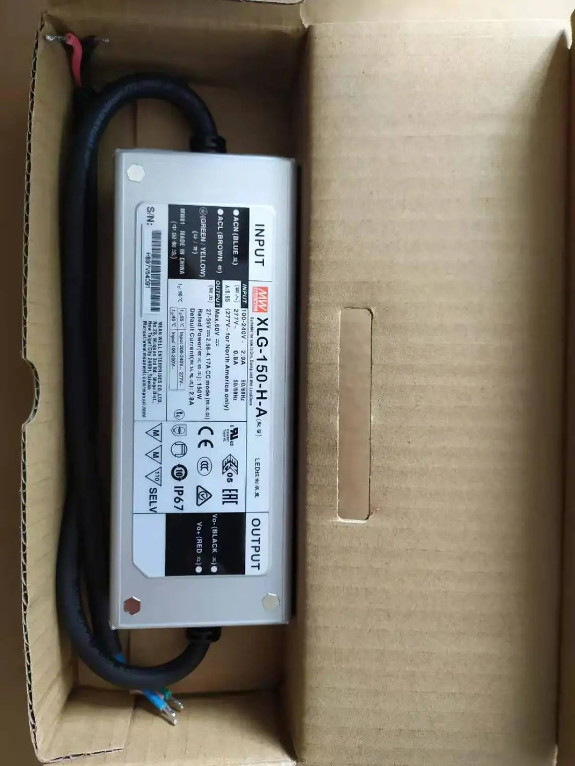 MEAN WELL 150W Светодиодный драйвер с режимом постоянной мощности XLG-150-H-A