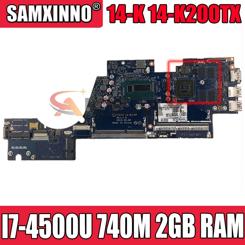 

Для HP для ENVY 14-K 14-K200TX Материнская плата ноутбука W/ I7-4500U Процессор LA-9314P 727527-501 740 м графический процессор 2 Гб Оперативная память 100% рабочих