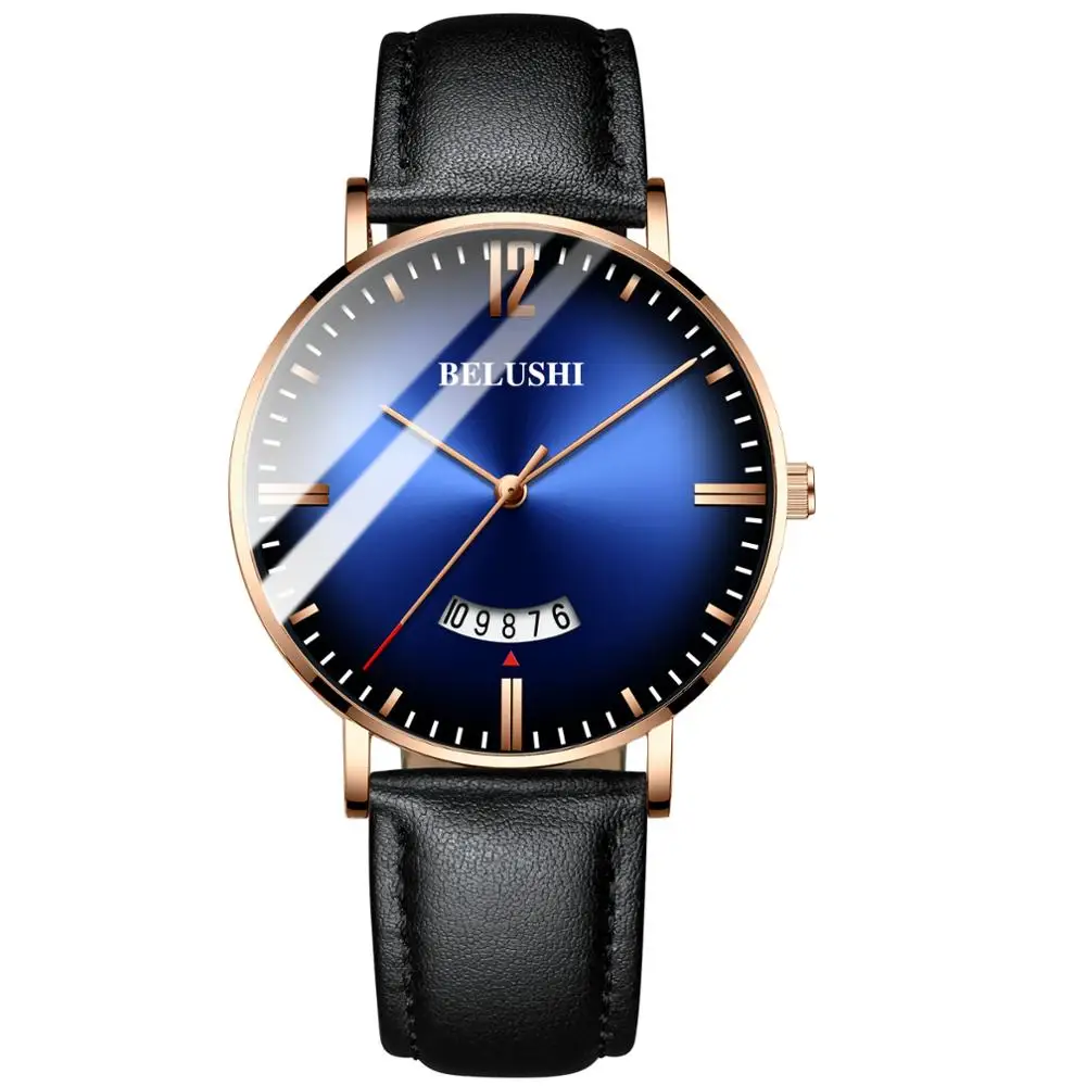 552 Strap Gold BG Jenises, мужские часы, Лидирующий бренд, роскошные, мужские кварцевые часы, спортивные, повседневные, наручные, тонкие, стальные, сетчатые, водонепроницаемые часы, мужские часы - Цвет: 552 Strap Gold BG