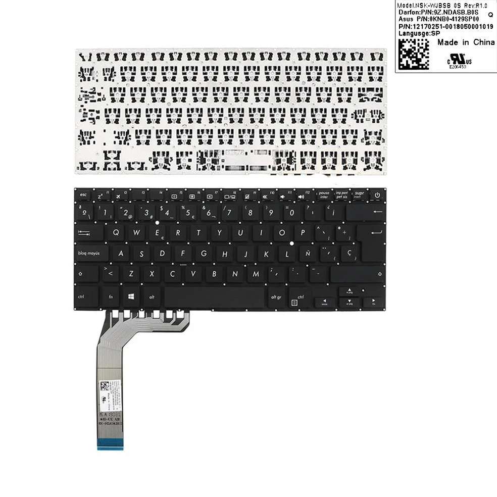 

SP Spanish New For ASUS X407 X407M X407MA X407UBR X407UA X407UB A407 0KNB0-4129SP00 Laptop Replacement Keyboard Black NO Frame